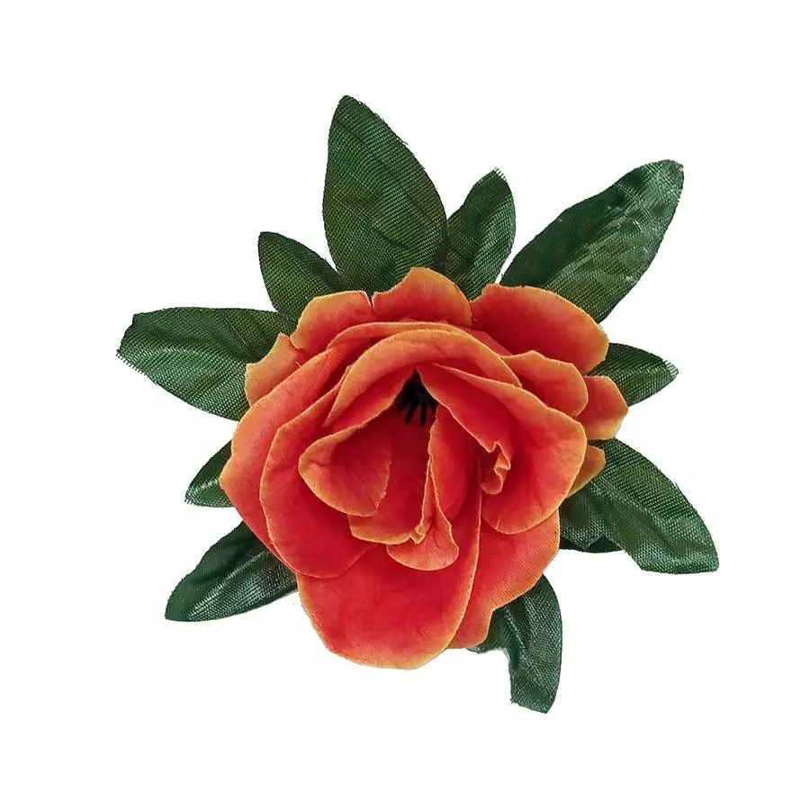 Головка розы Федосей с листом 5сл 14см 461АБВГ-л071-198-190-172 1/14 фото 1