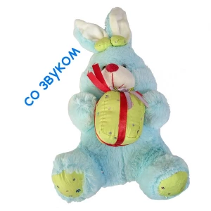 . Продаётся Мягкая игр. музыкальный Заяц с подарком 30x18см