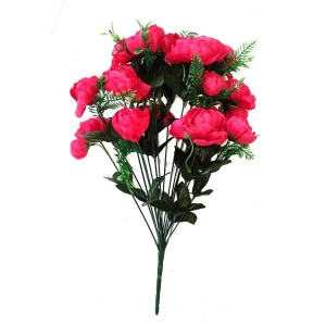 Фото Букет 18 пионовид.розы с 7 камелиями 48см