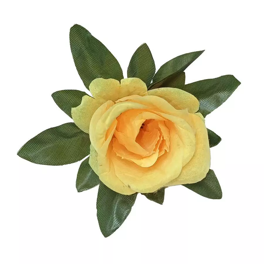 Головка розы Федосей с листом 5сл 14см 461АБВГ-л071-198-190-172 1/14 фото 2
