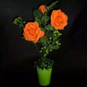 Йошкар-Ола. Продаётся Букет интерьерных роз оранжевые в кашпо 45см