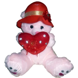 Картинка Медведь в красной шляпе с сердцем