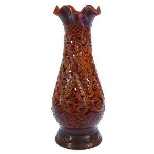 Фото Напольная ваза Элеонора коричневая резка 53см