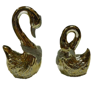 Купить в Архангельске Сувенир Пара золотых лебедей 3746 18 и 25см