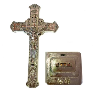 Покупаем с доставкой до Санкт-Петербурга Сувенир Silver Иисус крест с подсветкой 3546 23см
