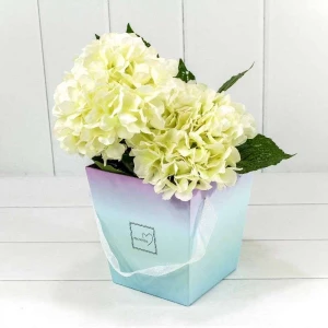 Фото Коробка для цветов Ваза с ручками "Flowers" Градиент Розовый/Бирюзовый 720118/9