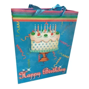 Картинка Пакет подарочный Happy Birthday Торт