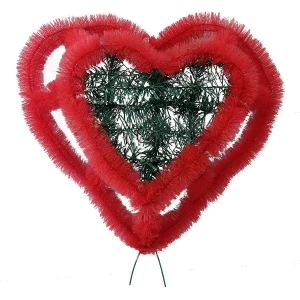 Картинка Фон ритуальный RED Сердце 2-яруса к16-р70-ц54-лк48 63см