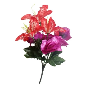 Купить в Норильске Букет лилий с розами 8 голов (3+5) 32см 413-535+376