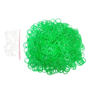 Фотка Резинки для плет. BIG Wave White+Green 900 шт + крючок + 20 клипс