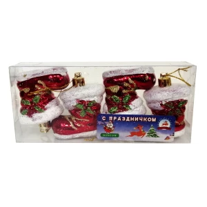 Купить Набор ёлочных игрушек "Рождественский сапог" (4 шт) 5x6см SD-202