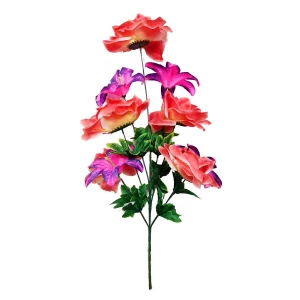 Купить в Москве Цветочная композиция с лилиями и розами 9 голов (4+5) 73см 372-512+476