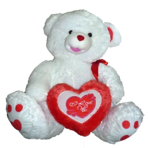 Купить в Норильске Медведь большой белый с розовым сердцем