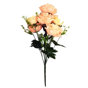 Фотография Букет с розами 9 голов (2 вида 6+3) 54см 611-865+871(009)