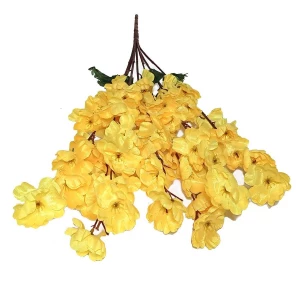 Фото Ветка интер. Сакура жёлтая 7 веток (63 цветочка) 55см