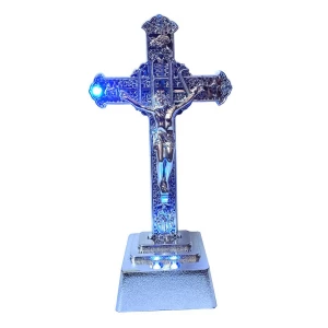 Купить в Санкт-Петербурге Сувенир Silver Иисус крест с подсветкой 3546 23см