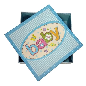 Картинка Подар. коробка Baby голубая (единица) 21см