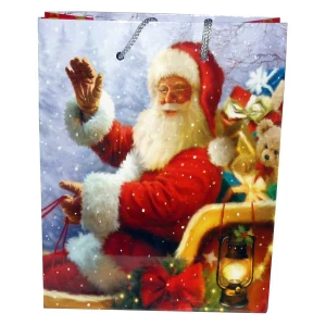 Картинка Подарочный пакет Привет от Деда мороза 15см D-123