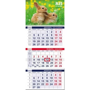 Фотография Календарь Настенный 1-Блочный 2023 "Год Кролика" + Бегунок 3Кв1гр3_27150