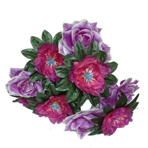 Заказываем в Норильске Букет пионов с розами 13 голов (2 вида 6+7) 80см 006-713+476