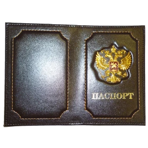 Фото Обложка для паспорта Герб металл однотонная