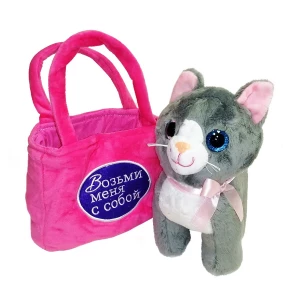 Купить Мягкая игрушка сумочка с кошкой "Возьми меня с собой"