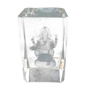 Купить в Норильске Сувенир Куб с 3D рисунком внутри Ганеша стекло 8x5см