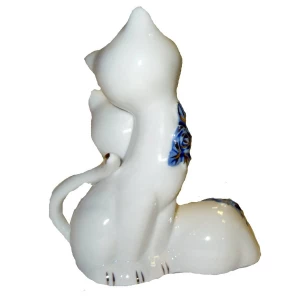 Заказываем в Йошкар-Оле Пара белых кошек с голубыми цветами 12,5см 3481 АВ34129