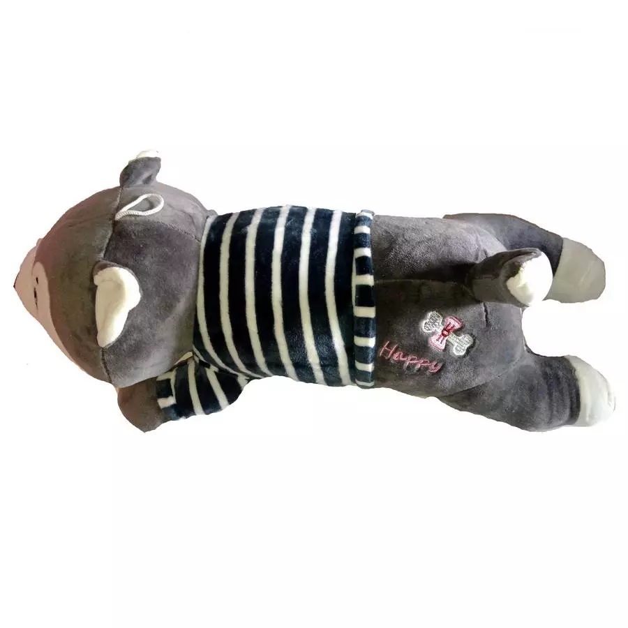 Фотография Мягкая игрушка Собака в полосатой кофте малая 40см