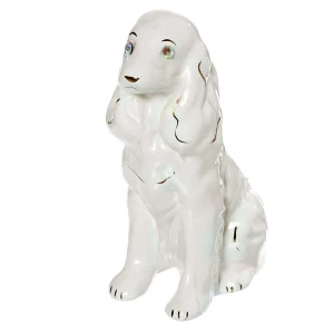 Фотка Сувенир Собака Спаниель мини, глазурь белая