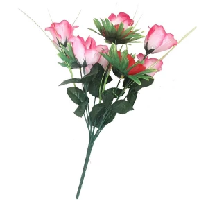 Заказываем  Цветочная композиция маки с розами 10 голов (4+6) 025-606+644 40см