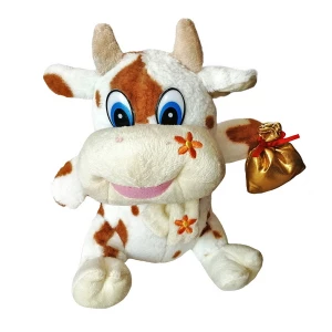 Йошкар-Ола. Продаётся Мягкая игр. Корова шарф Цветок в руках мешок 29см