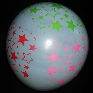 Фотка Воздушный шар (32см) Цветные звёзды (оптом - 100 штук)