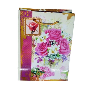 Фотка Пакетик для подарка Букет с розами 8x11см 2012-E-35 1/12