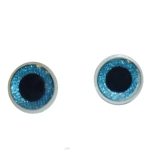 Фотка Пара винтовых глаз с искоркой 3D Blue "Живые" 25мм блеск с чёрным зрачком