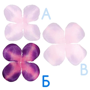 Картинка Заготовка для розы 190-3 Розовая фиол.кант круг 4-кон. (x1) 10см 2212шт/кг