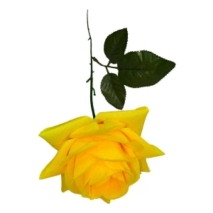 Фотка Роза одиночка с листом и шипами 49см 009-864