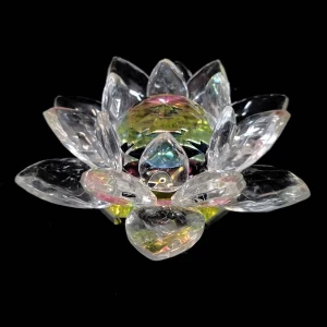 Фотка Сувенир Цветной цветок лотос стеклянный большой 14см