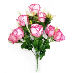 Приобретаем по Йошкар-Оле Букет 10 роз и 2 лилии 44см