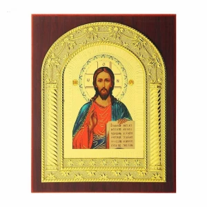 Фотка Икона Иисуса Христа золото на подставке 7846