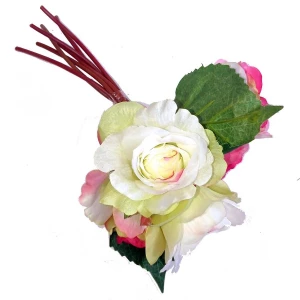 Картинка Искусственные розы (5 штук) и 2 листа в связке