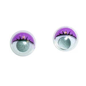Фотография Пара круглых глаз (с клеем) бегающий зрачок D-12мм Violet