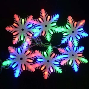 Фотка Растяжка Снежинка матовая 18см светящаяся 240см 5162