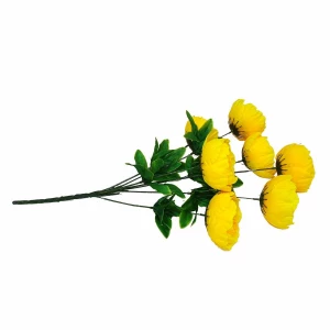 Фотка Искусственный букет из желтой розы на 7 голов СБРМ 61см 417-868