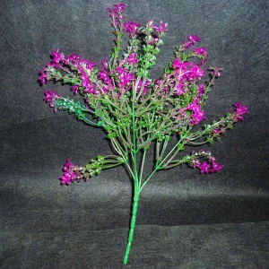 Фотка Букет 25 веток зелени фиолетовые цветочки 163-082 36см