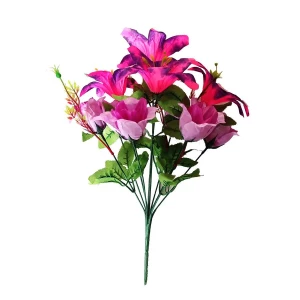 Купить в Норильске Букет лилии с розами на 10 голов (2 вида 4+6) 40см 225-511+644