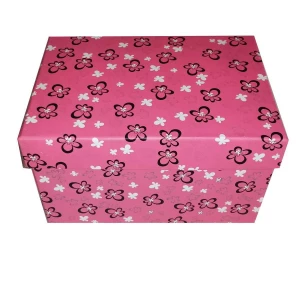Купить в Великих Луках Подарочная коробка Розовая, чёрно-белые цветочки рр-3 16,5х12см
