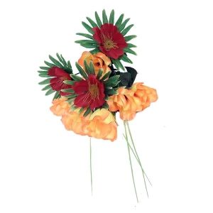 Фотка Цветочная композиция маки с розами 10 голов (4+6) 025-606+644 40см